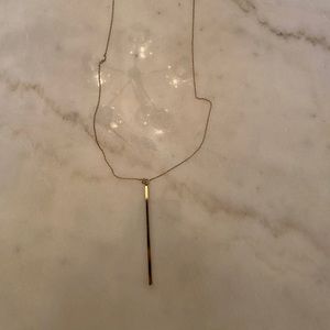 Gold bar pendant necklace